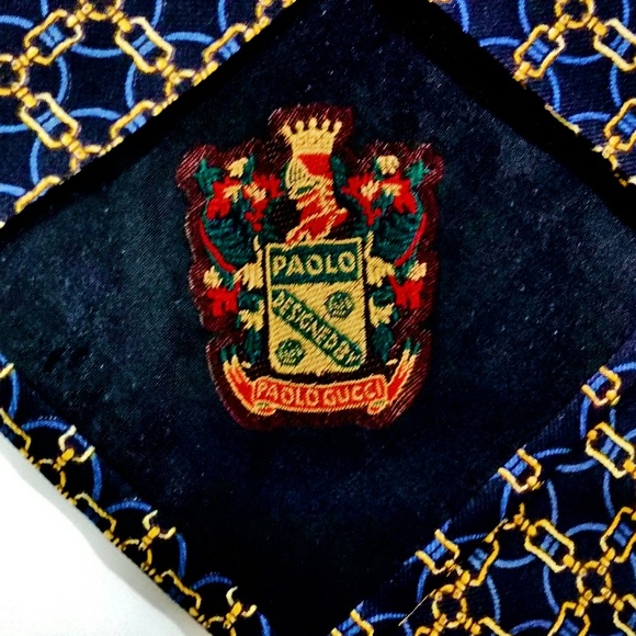 Vintage Gucci Chain Pattern Italian Silk Tie - Picture 5 of 7